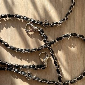 Chanel leather woven chain